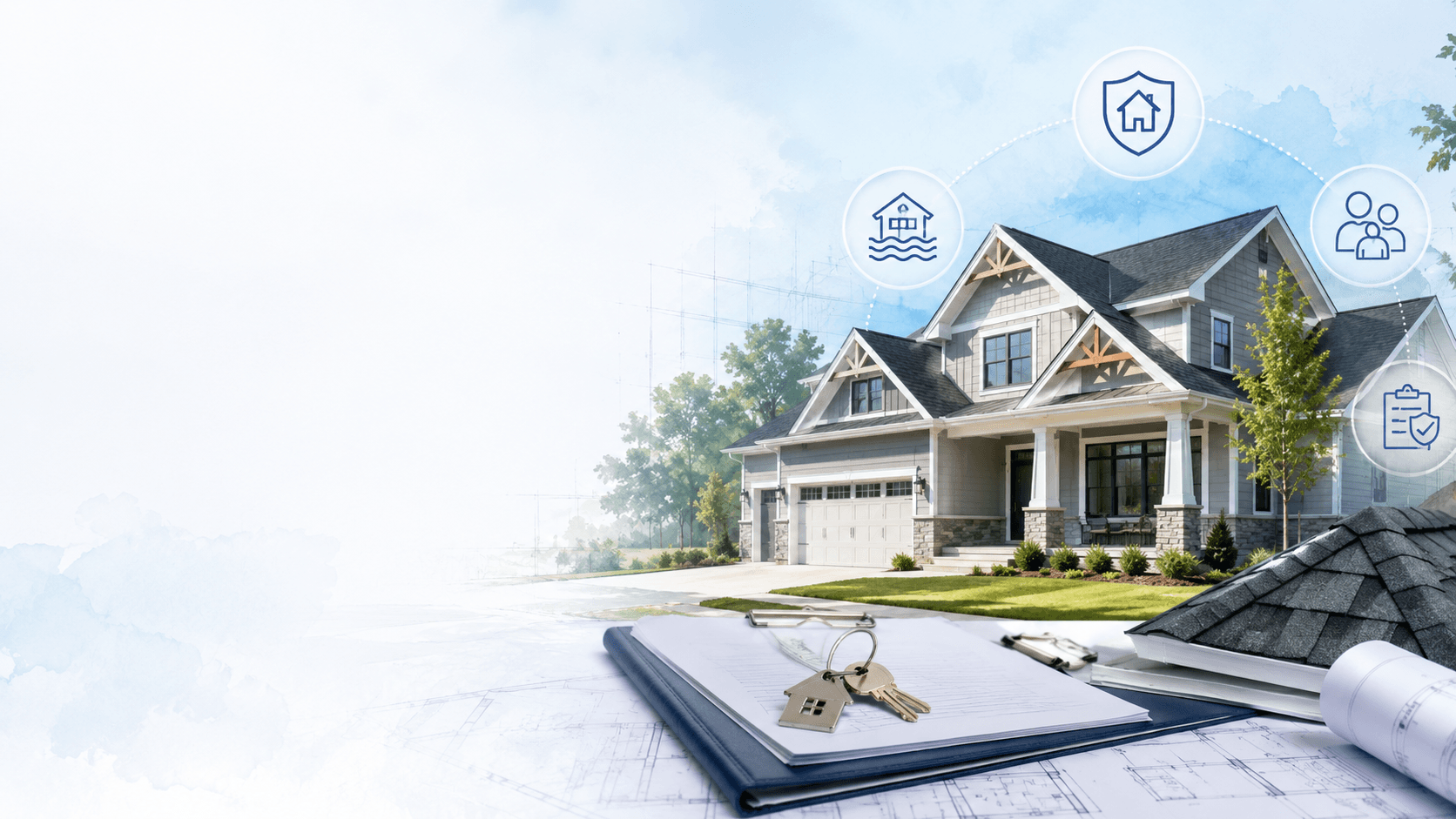 A new home under construction in a residential neighborhood